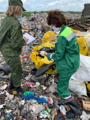 Отбор проб отходов для определения класса опасности для  окружающей природной среды с городского полигона ТКО  КУ г.о. Саранск